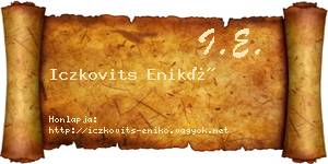 Iczkovits Enikő névjegykártya